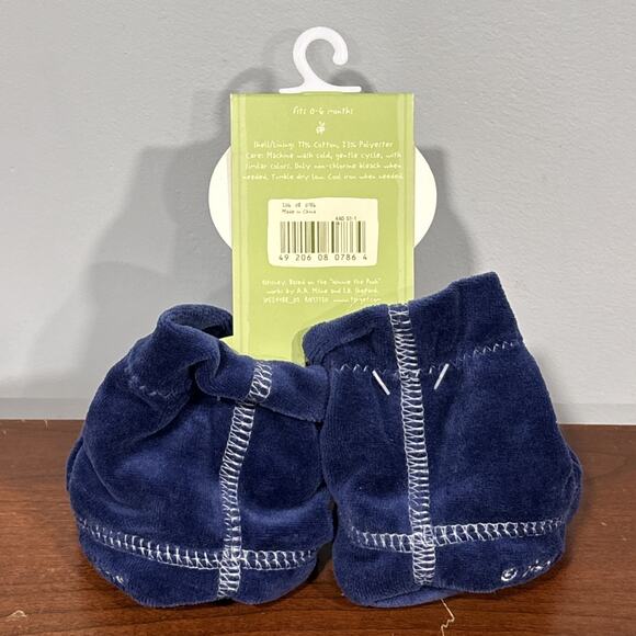 Classic Pooh Disney Winnie The Pooh Navy Blue Baby Booties - Picture 2 of 7